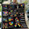 Custom Quilt Autism Awareness Quilt Premium Quilt Blanket Size Throw