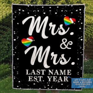 Custom Quilt Mr And Mrs Personalized Quilt Premium Quilt Blanket Size Throw