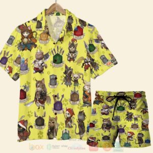 D & D Cat Character Pattern Hawaiian Shirt