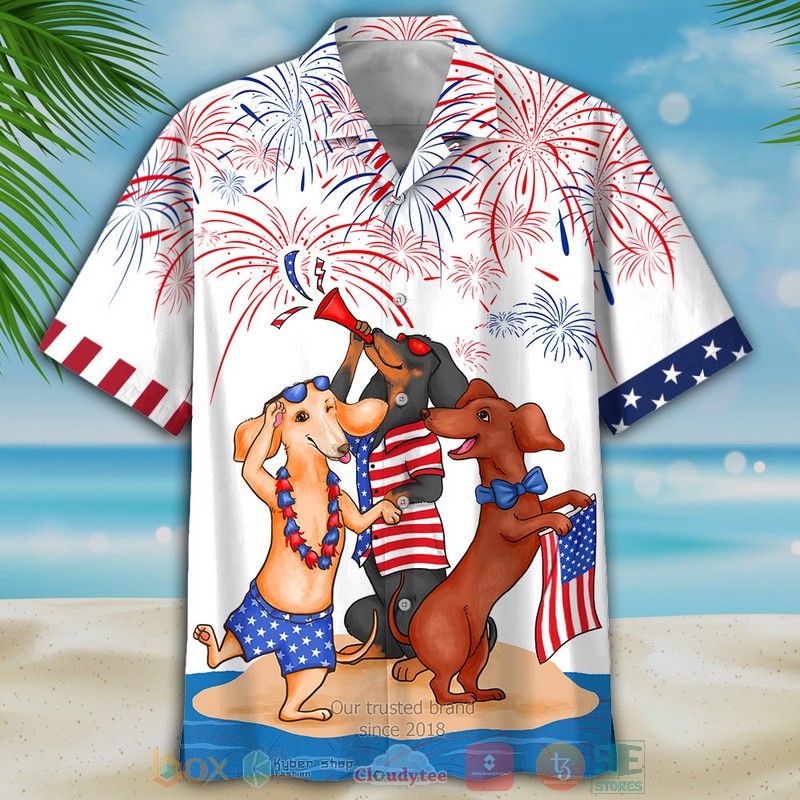 Dachshund Independence Day Is Coming White Hawaiian Shirt Dachshund Independence Day Is Coming White Hawaiian Shirt
