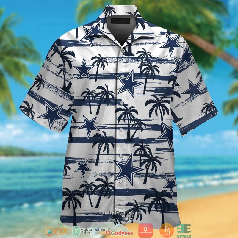 Dallas Cowboys Coconut Pattern White Hawaiian Shirt Dallas Cowboys Coconut Pattern White Hawaiian Shirt