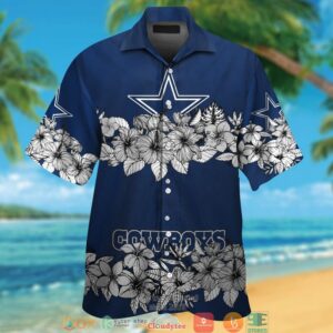 Dallas Cowboys Hibiscus Flower Line Hawaiian Shirt