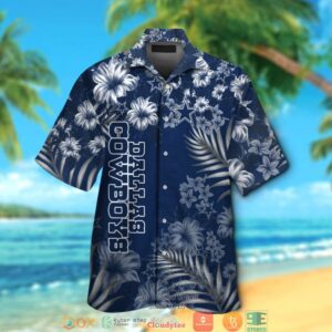 Dallas Cowboys Leaf Hibiscus Hawaiian Shirt