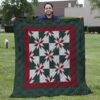 Decorative Blanket - Hunter Star Pattern Dark Green Print Quilt Blanket - Gift Pattern
