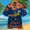 Denver Broncos Baby Yoda Hibiscus Orange Hawaiian Shirt