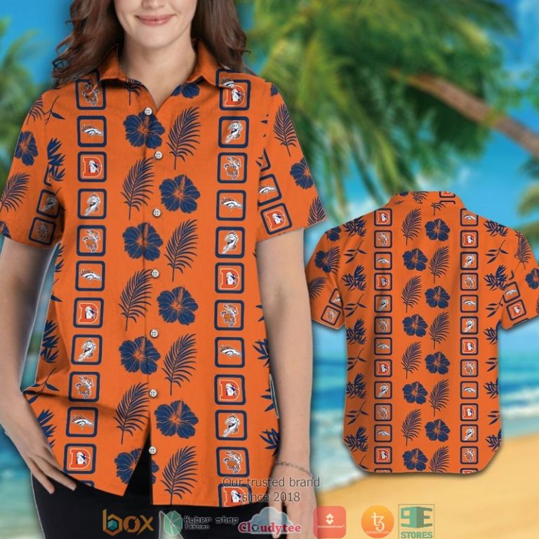 Denver_Broncos_Hibiscus_leaf_Square_pattern_Hawaiian_Shirt_short_1_2-768x768-1