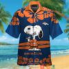 Denver Broncos Snoopy Hibiscus Orange Hawaiian Shirt
