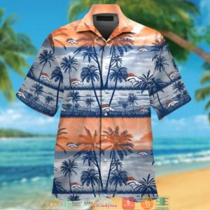 Denver Broncos Coconut Island Orange Blue Hawaiian Shirt