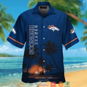 Denver Broncos Coconut Island Night Moon Hawaiian Shirt