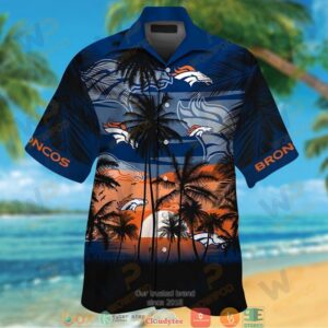 Denver Broncos Coconut Island Sunset Hawaiian Shirt