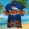 Denver Broncos Hibiscus Flower Line Hawaiian Shirt