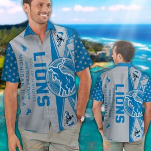 Detroit Lions King Of Football AmericaS Team Michigan Usa Hawaiian Shirt And Shorts