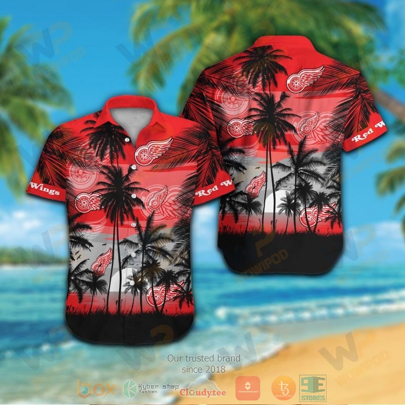 Detroit Red Wings Hawaiian Shirt And Shorts Detroit Red Wings Hawaiian Shirt And Shorts