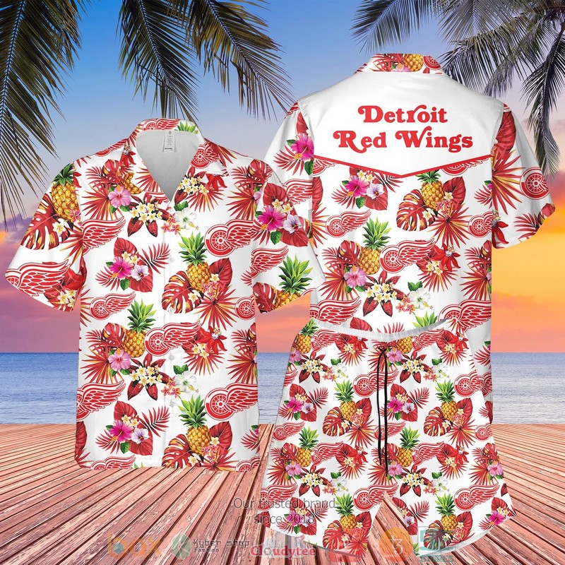 Detroit Red Wings Nhl Pineapple Hawaiian Shirt Detroit Red Wings Nhl Pineapple Hawaiian Shirt
