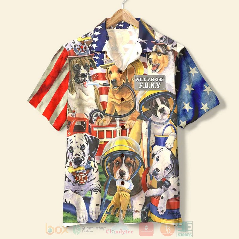 Dog With Fire Equipment Personalized Hawaiian Shirt Dog With Fire Equipment Personalized Hawaiian Shirt