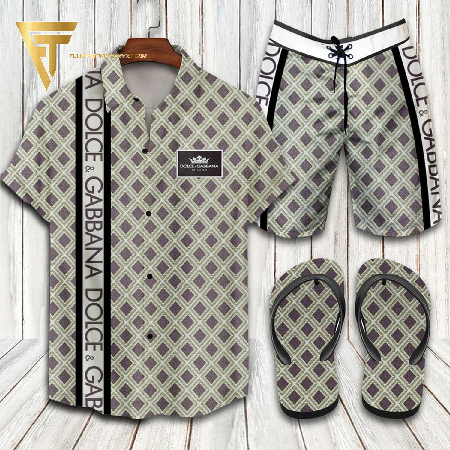Dolce And Gabbana Logo Hawaiian Shirt Beach Shorts And Flip Flops Dolce And Gabbana Logo Hawaiian Shirt Beach Shorts And Flip Flops