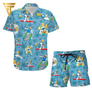 Donald Duck Surfing All Over Print Hawaiian Shirts And Beach Shorts