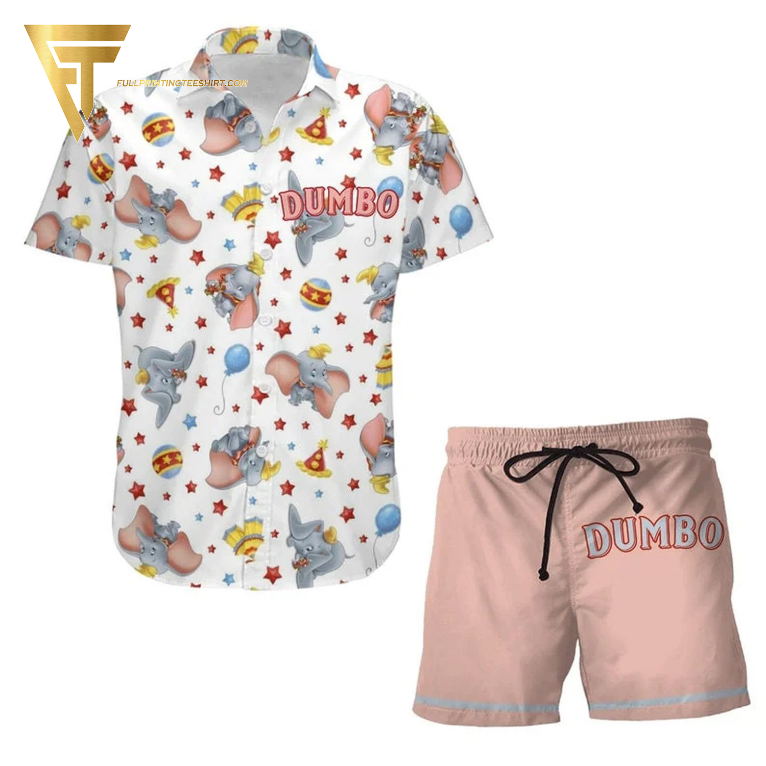 Dumbo Elephant All Over Print Hawaiian Shirts And Beach Shorts Dumbo Elephant All Over Print Hawaiian Shirts And Beach Shorts