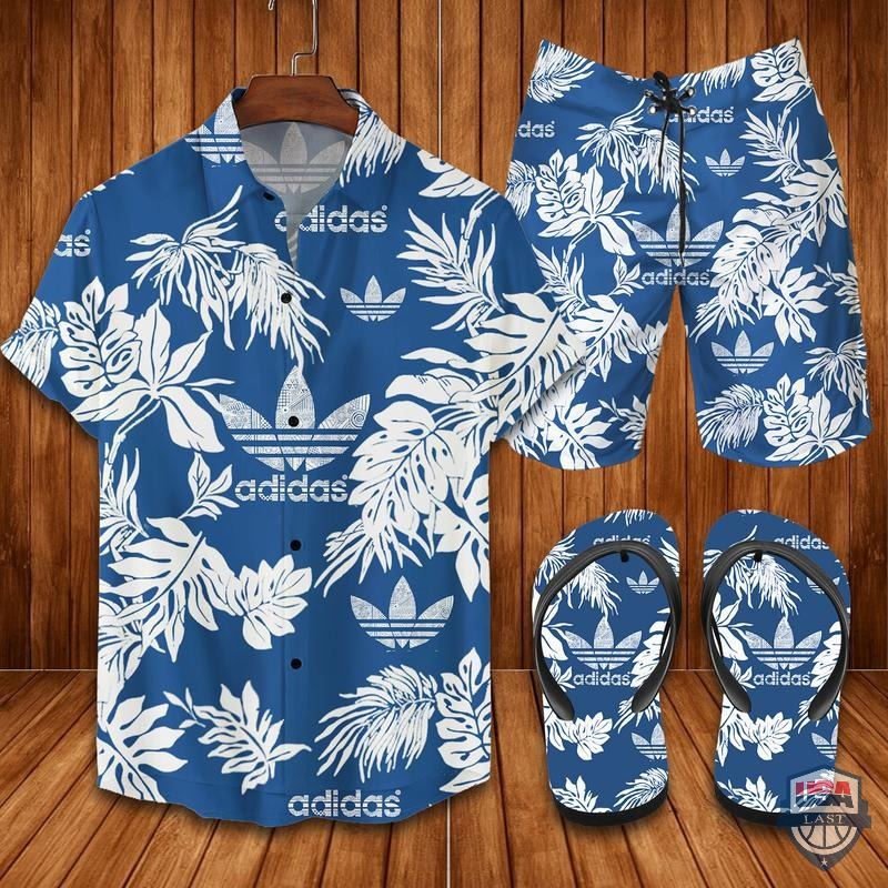 Adidas Floral Hawaiian Shirt Beach Short And Flip Flops Adidas Floral Hawaiian Shirt Beach Short And Flip Flops