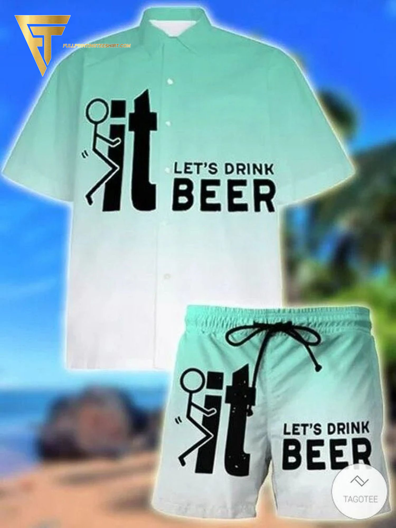 F It LetS Drink Beer All Over Print Hawaiian Shirts And Beach Shorts F It LetS Drink Beer All Over Print Hawaiian Shirts And Beach Shorts