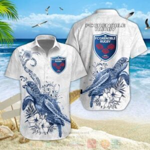 Fc Grenoble Rugby Turtle Hawaiian Shirt