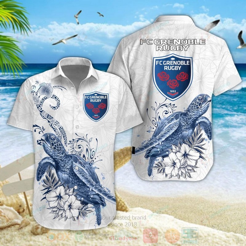 Fc Grenoble Rugby Turtle Hawaiian Shirt Fc Grenoble Rugby Turtle Hawaiian Shirt