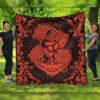 FamilyGater Quilt - Hawaii Anchor Hibiscus Flower Vintage Premium Quilts - AH - Orange - J5C