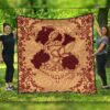 FamilyGater Quilt - Hawaii Anchor Hibiscus Flower Vintage Premium Quilts - AH - Red Orange - J5C