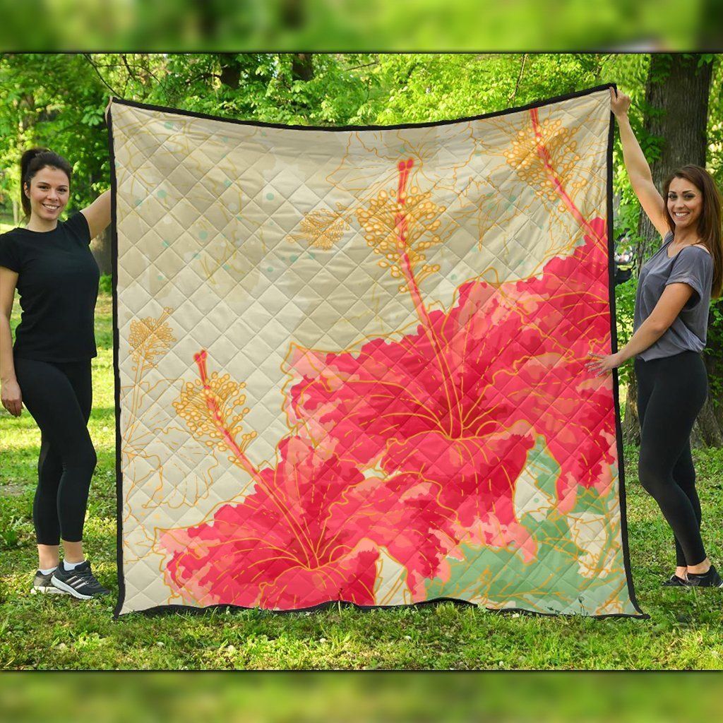 FamilyGater Quilt - Hawaii Flower Hibiscus Premium Quilts - AH - J4C FamilyGater Quilt - Hawaii Flower Hibiscus Premium Quilts - AH - J4C