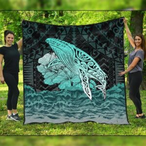 FamilyGater Quilt - Hawaii Hibiscus Wale Polynesian Premium Quilts - AH - J5C