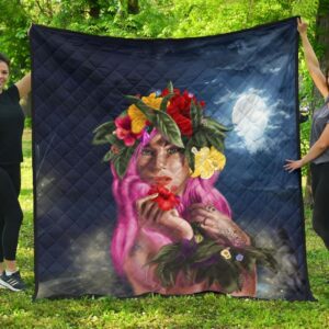 FamilyGater Quilt - Hawaii Kanaka Colorful Hula Girl Premium Quilt - Dinh Style J5