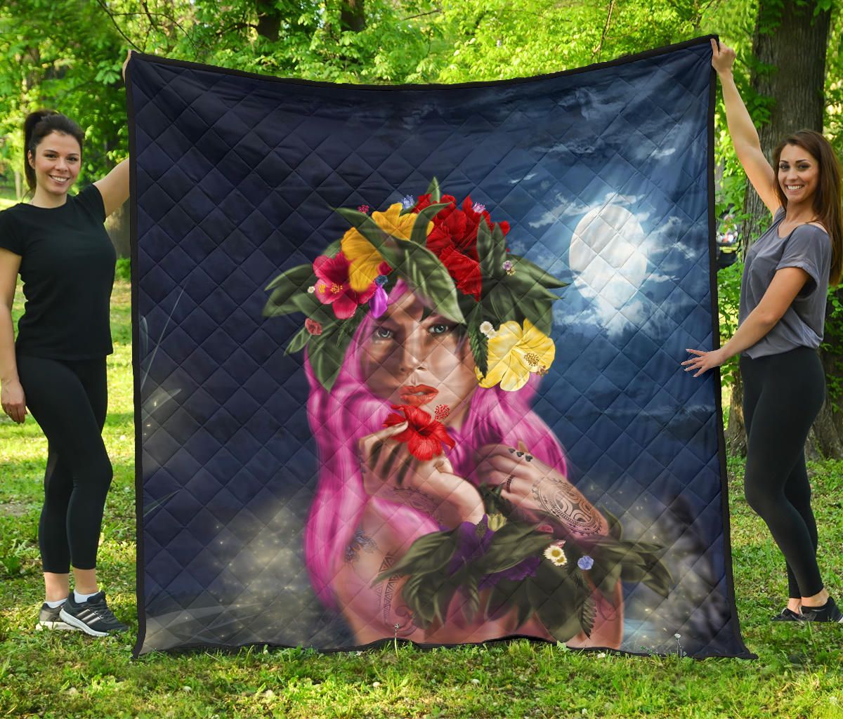 FamilyGater Quilt - Hawaii Kanaka Colorful Hula Girl Premium Quilt - Dinh Style J5 FamilyGater Quilt - Hawaii Kanaka Colorful Hula Girl Premium Quilt - Dinh Style J5