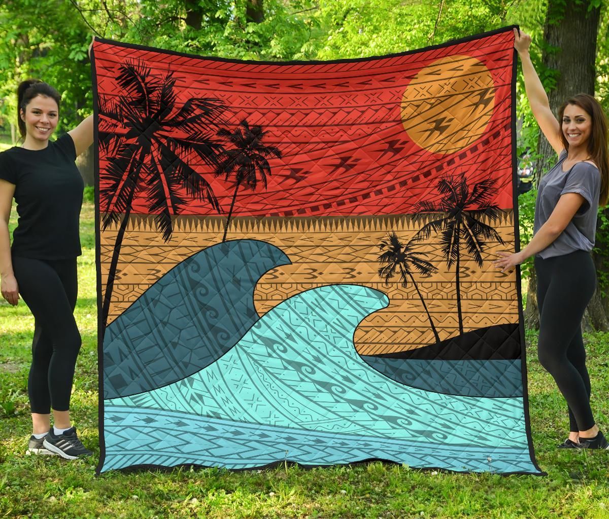 FamilyGater Quilt - Hawaii Polynesian Sun Down Premium Quilt - AH - J5 FamilyGater Quilt - Hawaii Polynesian Sun Down Premium Quilt - AH - J5