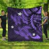 FamilyGater Quilt - Hawaii Polynesian Turtle Hibiscus Premium Quilts - Purple - AH - J4C