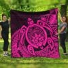 FamilyGater Quilt - Hawaii Polynesian Turtle Premium Quilts - Pink - AH - J4C