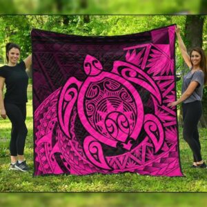 FamilyGater Quilt - Hawaii Polynesian Turtle Premium Quilts - Pink - AH - J4C