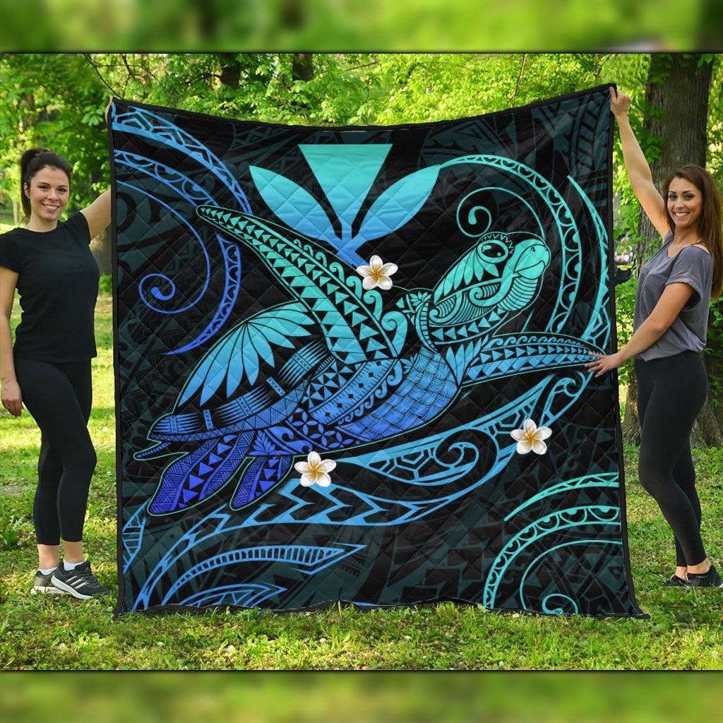 FamilyGater Quilt - Hawaii Turtle Polynesian Premium Quilts - Nane Style Turquoise - AH - J4C FamilyGater Quilt - Hawaii Turtle Polynesian Premium Quilts - Nane Style Turquoise - AH - J4C