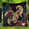 FamilyGater Quilt - Hawaii Turtle Polynesian Tropical Premium Quilt - Ghia Style Gold - AH - J4