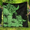 FamilyGater Quilt - Hawaii Turtle Premium Quilt Polynesian Hibiscus Art Green AH J1