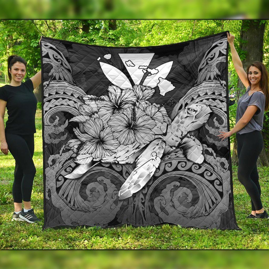 FamilyGater Quilt - Hawaii Turtle Wave Polynesian Premium Quilts - Hey Style White - AH - J4C FamilyGater Quilt - Hawaii Turtle Wave Polynesian Premium Quilts - Hey Style White - AH - J4C