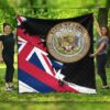 FamilyGater Quilt - Hawaiian Flag Coat Of Arms Of Hawaii Polynesian Premium Quilts - Classic Style - J5C