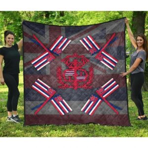 FamilyGater Quilt - Hawaiian Flag Royal Premium Quilt - AH J8