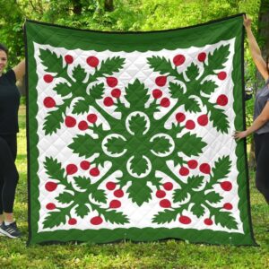 FamilyGater Quilt - Hawaiian Fresh Fruit Tropical Pattern Premium Quilt - Green - Argu Style - AH - J2