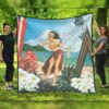 FamilyGater Quilt - Hawaiian Hibiscus Aloha Hula Girl Dance On The Beach Premium Quilts - AH - JRC