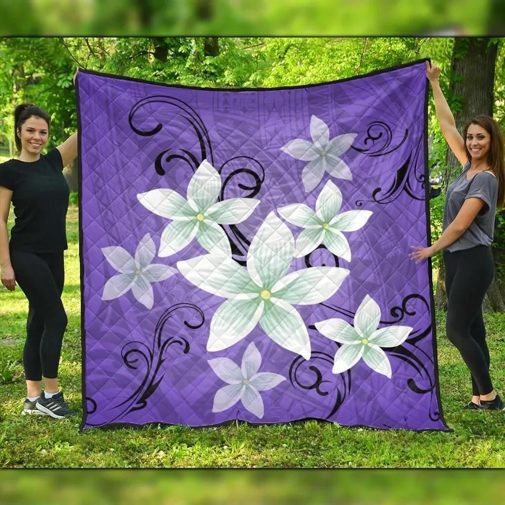FamilyGater Quilt - Hawaiian Plumeria Polynesian Premium Quilts - Purple - AH - J4C FamilyGater Quilt - Hawaiian Plumeria Polynesian Premium Quilts - Purple - AH - J4C