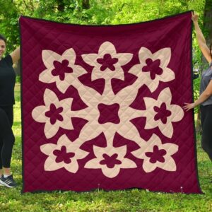 FamilyGater Quilt - Hawaiian Premium Quilt Royal Pattern - Pink - A1 Style - AH - J2