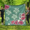 FamilyGater Quilt - Hawaiian Turtle And Colorful Hibiscus Polynesian Premium Quilts - AH - JRC