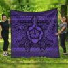 FamilyGater Quilt - Hawaiian Turtle Polynesian Tribal Premium Quilts Purple AH - J7C