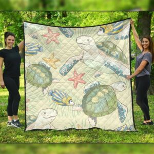 FamilyGater Quilt - Hawaiian World Animals In Sea Premium Quilts - AH - JRC