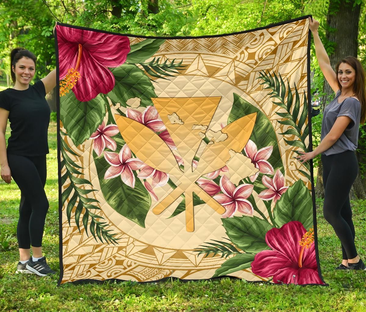FamilyGater Quilt - Kanaka Maoli Premium Quilt Strong Pattern Hibiscus Plumeria AH J1 FamilyGater Quilt - Kanaka Maoli Premium Quilt Strong Pattern Hibiscus Plumeria AH J1